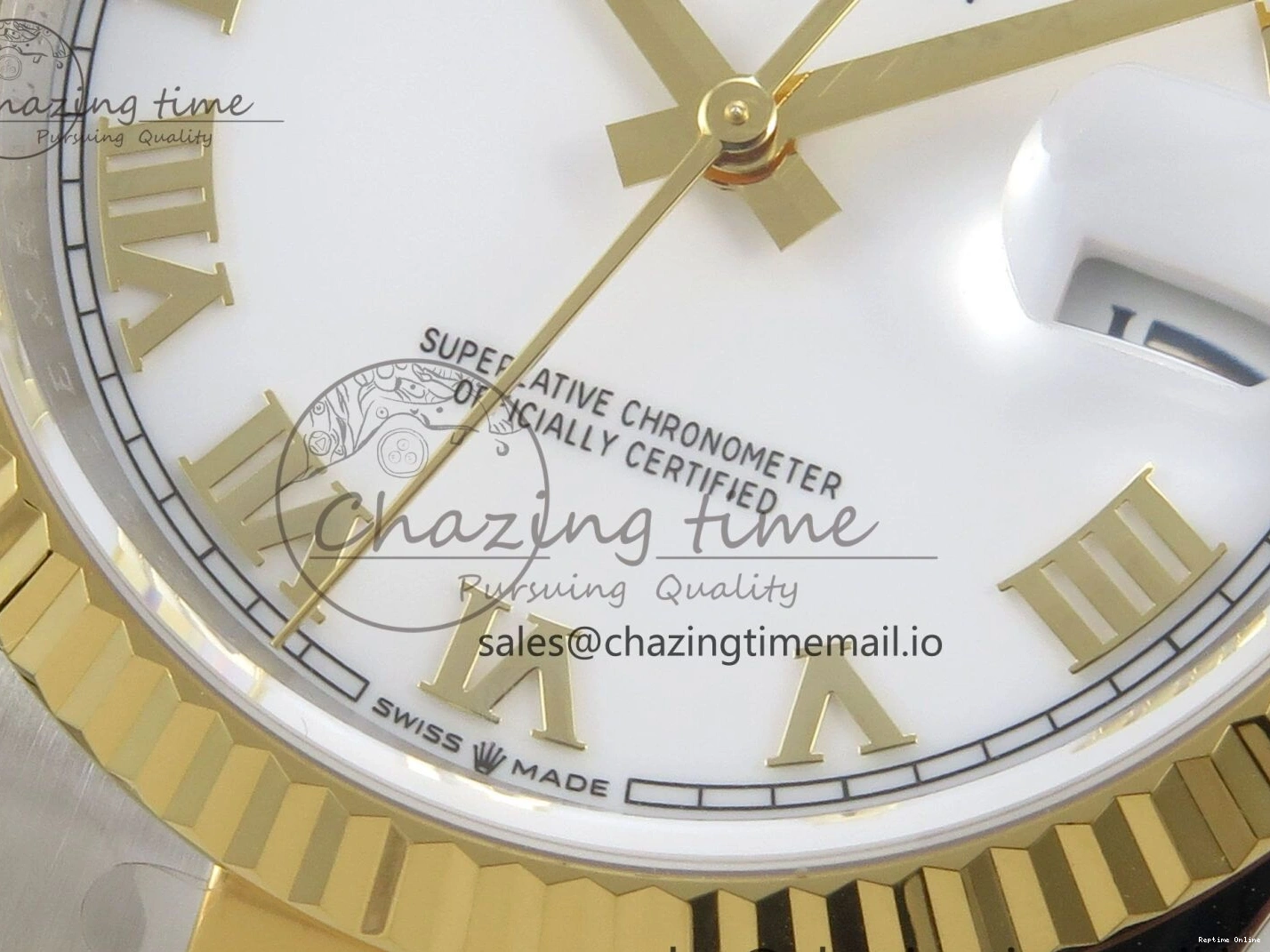 0101 TravelReady DateJust 36 SS YG ARF 1:1 Best Edition 904L Steel White Dial YG Roman on Oyster Bracelet SH 99